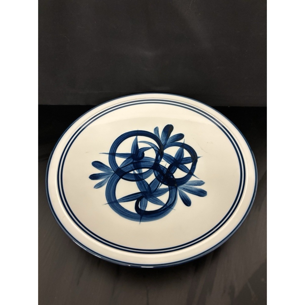 Dansk Hand Painted Flower‎ Blue and White Plate